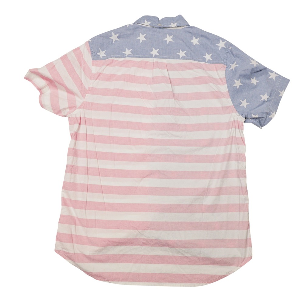 CHUBBIES‎ Men's M American Flag Print Short Sleeve Casual Button Down Shirt USA - Picture 4 of 7